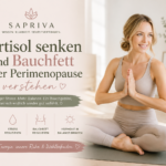 Frau ab 40 beim Yoga – Cortisol senken und Bauchfett in der Perimenopause verstehen