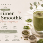 Grüner Kraftriegel: Spinat, Banane, Mandelmilch, Proteinpulver Grüner Kraftriegel Smoothie Perimenopause