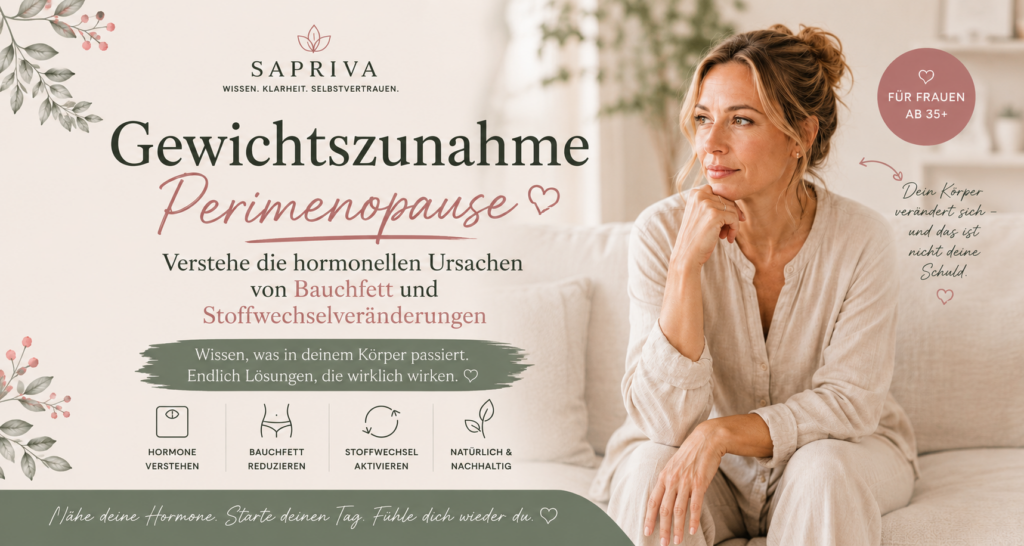 Gewichtszunahme Perimenopause – Frau ab 40 versteht hormonelle Ursachen von Bauchfett und Stoffwechselveränderungen