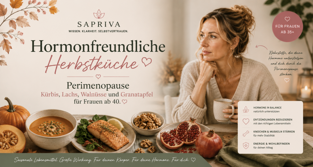 Hormonfreundliche Herbstküche Perimenopause – Kürbis, Lachs, Walnüsse und Granatapfel für Frauen ab 40