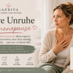 Innere Unruhe Perimenopause – Frau ab 40 mit Herzrasen und Anspannung durch hormonelle Veränderungen im Nervensystem