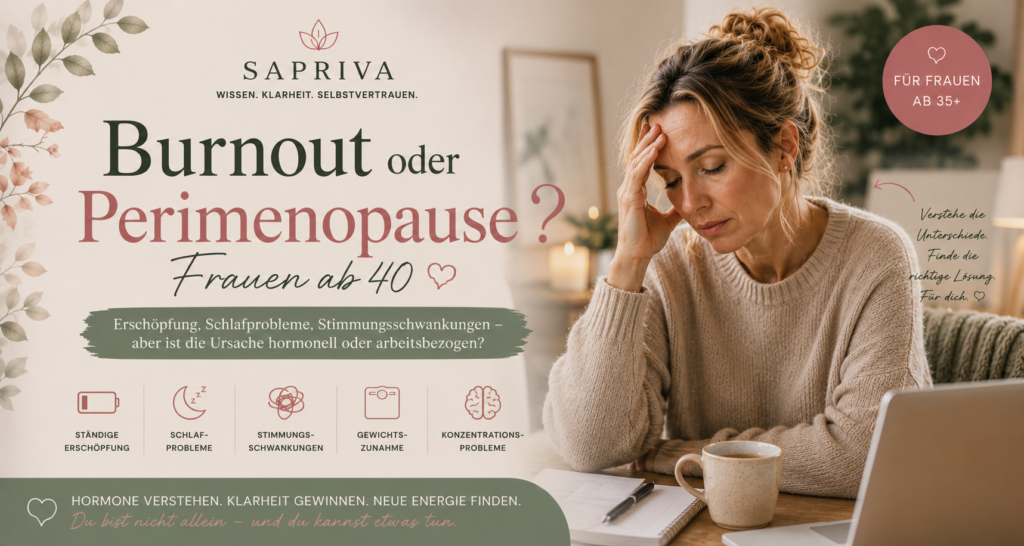 Burnout oder Perimenopause Frauen ab 40 – Erschöpfung Schlafprobleme Stimmungsschwankungen hormonell oder arbeitsbezogen