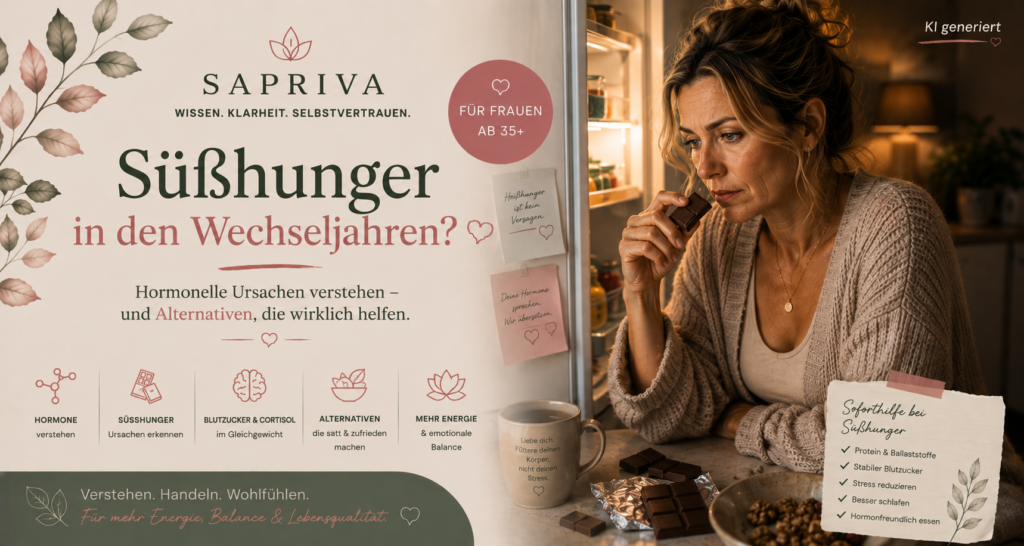 Frau greift zur Schokolade in den Wechseljahren – Süßhunger hormonelle Ursachen und Alternativen einfach erklärt